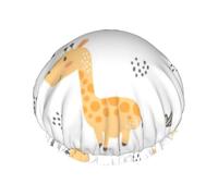 White Animal Giraffe,Shower Cap Nightcap Double Layer Waterproof Elastic Bath Cap Reusable Hair Cap