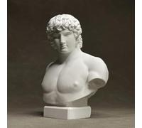 White Antinous Bust Statue Greek Gypsum Figurine, Greek Mythology Antinous Sculpture Figurine for Home Office Decorations Ornament Bookshelf Decor Sketch Practice DIY Art Gift