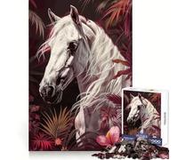 White Arabian Horse 1000 Piece Jigsaw Puzzles Clear Thinking Soft Distraction Precise Edges Meaningful Gift (38x26cm)