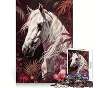 White Arabian Horse Jigsaw Puzzles for Adults 1000 Piece Mental Exercise Mindful Leisure Snug Lock (50x75cm)