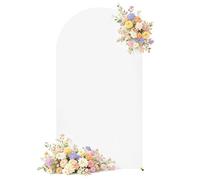 White Arch Backdrop Cover for Wedding, 6FT White Arch Cover Stretchy Backdrops, Double-Sided Arch Stand Covers for Wedding Ceremony, Baby Shower, Birthday Party Decoration
