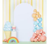 White Arch Cover 7.2FT Spandex Arch Backdrop Stand Cover Wedding Arches Fabric Backdrop Covers for Party Arched Stand Chiara Backdrops Arched Covers for Birthday Baby Shower Bridal Shower Decoration