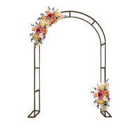 White Arch, Pgola Arbor with Base for Climbing Plants, Green Trellis, Black Metal Trellis, Outdoor Wedding Arches, Decorative Accent, Litobnx, Brown, L240*W40*H220cm