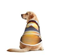 White Arched Arch, Double Star Sunset Dog Shirt Vest Dog Clothes- Breathable Cooling for Big Dogs, Sun Protection Comfort Wear for Golden Retriever, Husky, Alaska Outdoor Activities 4X-Large