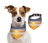 White Arched Arch, Double Star Sunset Pet Scarf Dog Bandanas Spring Summer Soft Cotton Puppy Scarfs Adjustable Accessories for Small Medium Large Girl Boy Pup Small