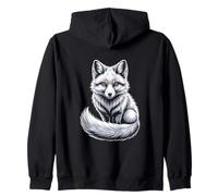 White Arctic Fox Snow Fox Wildlife Nature Winter Zip Hoodie