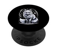 White Arctic Fox Snowflakes Under Winter Night Sky PopSockets Adhesive PopGrip