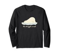 White Arctic Ice Tired Sleepy Lazy Funny Bear Animal Long Sleeve T-Shirt