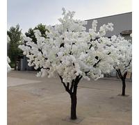 White Artificial Cherry Blossom Tree,Lifelike Decorative Plant Handmade Weeping Cherry Tree With Base For Garden, Party, Wedding - Stunning Home Decor(2.5 * 2m/98 * 78in)