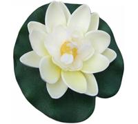 White Artificial Floating Foam Lotus Flower with Water Lilys Pad Ornanments, Lifelikes Fake Lotus Flowers for Patio Pond Pool Fish Tank Aquarium Wedding Party Special Event Decoration, Home Decor