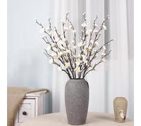 White Artificial Flowers 12Pcs Set - Fake Plum Blossom that Looks Real, 55cm Long for Vase, Perfect for Home Office Decoration