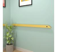 White Aseil Safe Hand Rail, Anti-Slip Solid Wood Grab Bar, Wall-Mounted Banister for Indoor Stairs, 6ft/180cm, Yellow, Durable Safety Railing for Elderly & Disabled