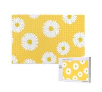 White Aster Daisy Yellow,1000 Pieces Wooden Jigsaw Family Game Jigsaw Puzzles for Adults Teens Home Decor