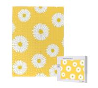 White Aster Daisy Yellow,500 Pieces Wooden Jigsaw Family Game Jigsaw Puzzles for Adults Teens