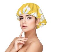 White Aster Daisy Yellow,Adult's Satin Sleeping Cap - Women's Elastic Sleep Bonnet, Adjustable Overnight Hair Cover