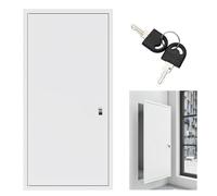 White Attic Door with Lock & Key Flush Wall Access Panel Easy Install Customizable Laundry Chute Door (15x19in/25.4x48.2cm) for Commercial Use