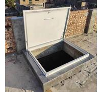 White Attic Hatch Skylight, Waterproof Steel Security Door with Hasp Latch & Handle, Rustproof for Basement Manholes & Decks (In-31"x39", Out-36"x44")