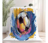 White Autumn Winter Throw Blanket, Graffiti Soccer Sports Pattern, Ultra Soft Cozy Flannel Throw Blankets Lightweight Fleece Fuzzy Plush Throw Blanket for Bed Chair Couch 150×200 cm