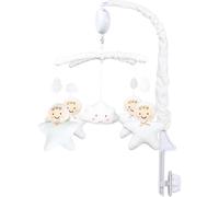(White) Baby Crib Mobile Toy, Hanging Rotating Plush Toy, Wind-Up Animals Nursery Decor with Music Box, Soothing Baby Sleep Aid, Baby Music Mobile Toy to