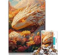 White Baby Dragon Jigsaw Puzzles for Adults 1000 Piece,Staycation Kill Time with Fully Interlocking Randomly Shaped Pieces (50x75cm)