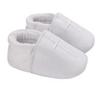 White Baby Shoes Cotton Soft Breathable Baptism Shoes for Baby Boy Girls Size 1