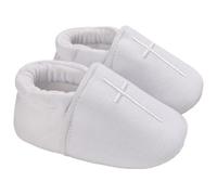 White Baby Shoes Cotton Soft Breathable Baptism Shoes for Baby Boy Girls Size 2