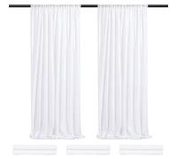 White Backdrop Curtain for Wedding Parties - 2ftx8ft Sparkly Sequin Fabric