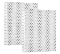 White Background Black Dots 1 And A Half Inch Notebook Binder 3 Rings Notepad Binder With Inner Pockets 1/2 Pack Office Binder 200 Sheets