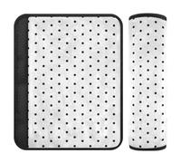 White Background Black Polka Dots 2 pcs seat Belt Padding Shoulder Strap More Comfort Driving for Auto forro para cinturon de seguridad