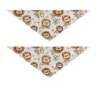 White Background Cartoon Lions 2 Pack Cute Dog Bandanas Bib Handkerchief Pet Holiday Accessories Decor for Dogs Cats