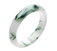 White Background Women Floating Green Flower Jade Bangle Round for Mom Girlfriend with Jewelry Box 54-64mm 64mm