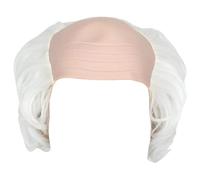 White Bald Cap with Hairs Old Man Wig Headwear Mad Scientist Halloween Cosplay Wig for Carnival Cosplay Costume Parties Fancy Dress