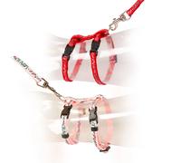 White ball cat leash and harness Duvoplus