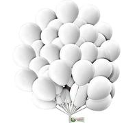 White Balloons 12 Inch White Party Balloons For Happy Birthday Kids Party Weddings Baby Shower Events Decorations Accessories 50 pcs Balloon Pack