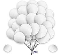 White Balloons 15 Pack - 12 Inch Plain Round Latex Balloons for Birthday, Baby Shower, Engagement & Wedding Decorations
