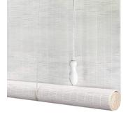 White Bamboo Blinds Opaque Bamboo Shades for Privacy Thermal Insulation Air Permeable Ideal for Windows Pavilions Balconies Gardens Kitchens Outdoor Use