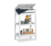 White bamboo standing shelf 3 Shelves Space Saver Bamboo Storage Rack Compact