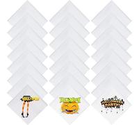White Bandana Bulk for Sublimation Polyester Blank Bandana Unisex Bandanas White Hand Towels, 22 x 22 Inch