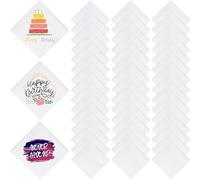 White Bandana Bulk for Sublimation Polyester Blank Bandana Unisex Bandanas White Hand Towels, 22 x 22 Inch (80)