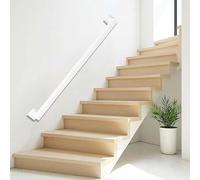 White Bannister Rail for Stairs Handrail Wall Mounted Stair Banister Hand Rails with Fittings, Whnoorher Industrial Galvanized Pipe Handrail for Indoors and Outdoors(8.2ft/250cm)