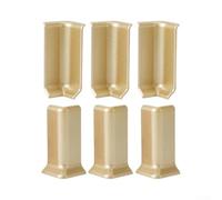 White Baseboard Corner Blocks 3 Inside 3 Outside Set(M Champagne Gold) | Includes 3 inside and 3 outside corners, white finish, matches standard decor, quick visual upgrade