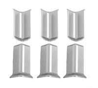 White Baseboard Corner Blocks 3 Inside 3 Outside Set(M Silver) | Includes 3 inside and 3 outside corners, white finish, matches standard decor, quick visual upgrade