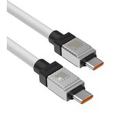 (White) BASEUS CoolPlay Series for iPhone 15 Series CB000047 1m Type-C to Type-C 100W Cable Ultra Fast Charging PD Charger Cord 480Mbps Data Cable - Black