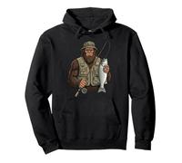White Bass Bigfoot Fisher Angler Fish Pullover Hoodie