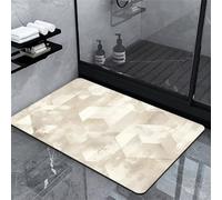 White Bath Mat, Bath Shower Mat Absorbent Quick Dry Stone Bath Mat Non Slip Anti Mould 31x47in Large Bath Mat Rugs, Non-Slip Bathroom Floor Mat, Diatomite Stone Bath Mat Matt Thin Bath Rug Washable