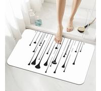 White Bath Mat Non Slip 90x150cm, Quick-drying Bathroom Shower Floor Mat, Super Absorbent Carpet, Indoor Easy to Clean Washable Rug for Bedroom, Living Room, Kitchen, Toilet, Door, Bathtub 5-1220