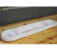 WHITE BATH RACK OVER BATH SHOWER CADDY RACK SOAP HOLDER TRAY BATH TIDY SHELF