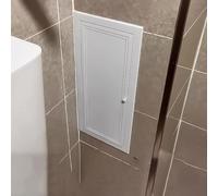 White Bathroom Access Panel - Concealed Metal Access Door Easy Open/Close for Ceiling Inspection 55x60cm (22x24in) - Ideal Sanitary ution for Home Renovation & Maintenance