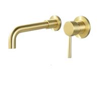 White Bathroom Basin Faucet Concealed Wall Mounted Tap 360 Rotation for Bath or Tub(Color 1)