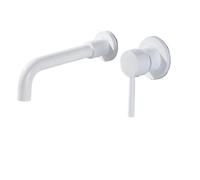 White Bathroom Basin Faucet Concealed Wall Mounted Tap 360 Rotation for Bath or Tub(Color 3)